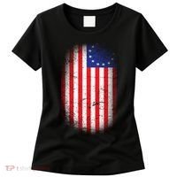 Distressed 13 Colonies Betsy Ross First American Flag Women's T-Shirt thumb 0