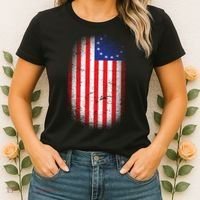 Distressed 13 Colonies Betsy Ross First American Flag Women's T-Shirt thumb 2