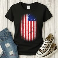 Distressed 13 Colonies Betsy Ross First American Flag Women's T-Shirt thumb 3