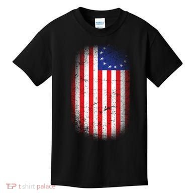Distressed 13 Colonies Betsy Ross First American Flag Kids T-Shirt