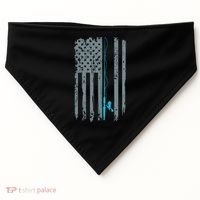Distressed American Flag Fishing Pole USA-Made Doggie Bandana thumb 0