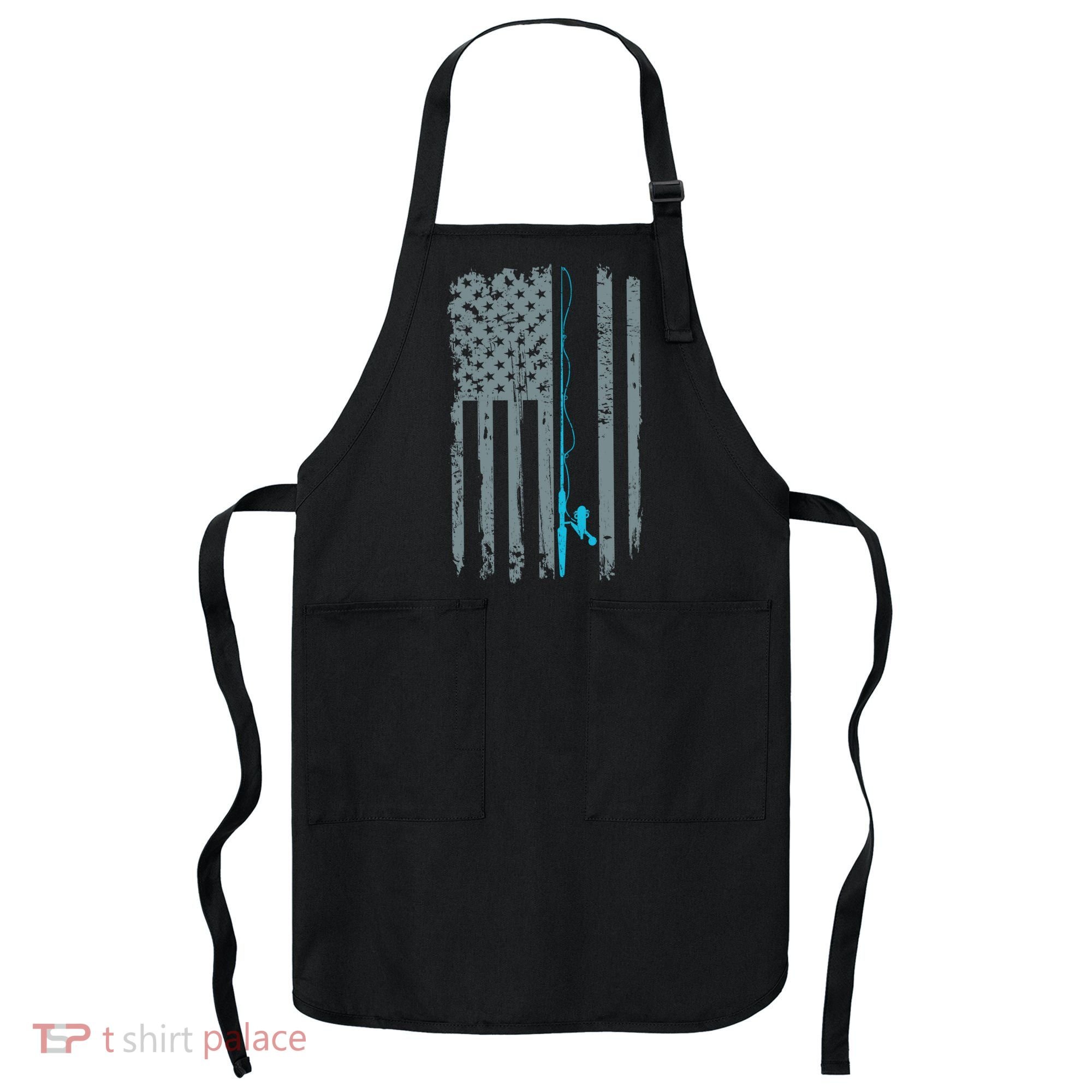 Distressed American Flag Fishing Pole Apron