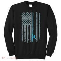 Distressed American Flag Fishing Pole Sweatshirt thumb 0