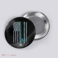 Distressed American Flag Fishing Pole Button thumb 0