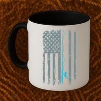 Distressed American Flag Fishing Pole Coffee Mug thumb 2