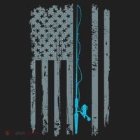 Distressed American Flag Fishing Pole Beanie thumb 2