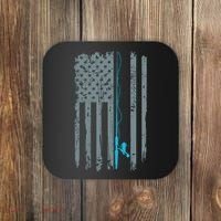 Distressed American Flag Fishing Pole Coaster thumb 0