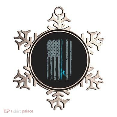Distressed American Flag Fishing Pole Ornament
