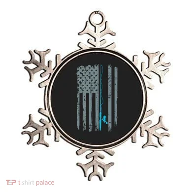 Distressed American Flag Fishing Pole Ornament