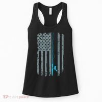 Distressed American Flag Fishing Pole Women's Tank Top thumb 0