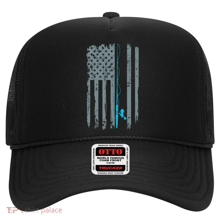 Distressed American Flag Fishing Pole Hat