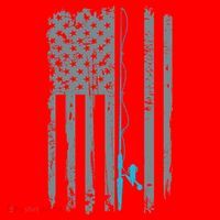 Distressed American Flag Fishing Pole Santa Hat thumb 1