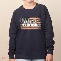 Distressed American Neanderthal Women's Sweatshirt thumb 0