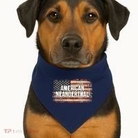 Distressed American Neanderthal USA-Made Doggie Bandana thumb 1
