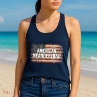 Distressed American Neanderthal Women's Tank Top thumb 2
