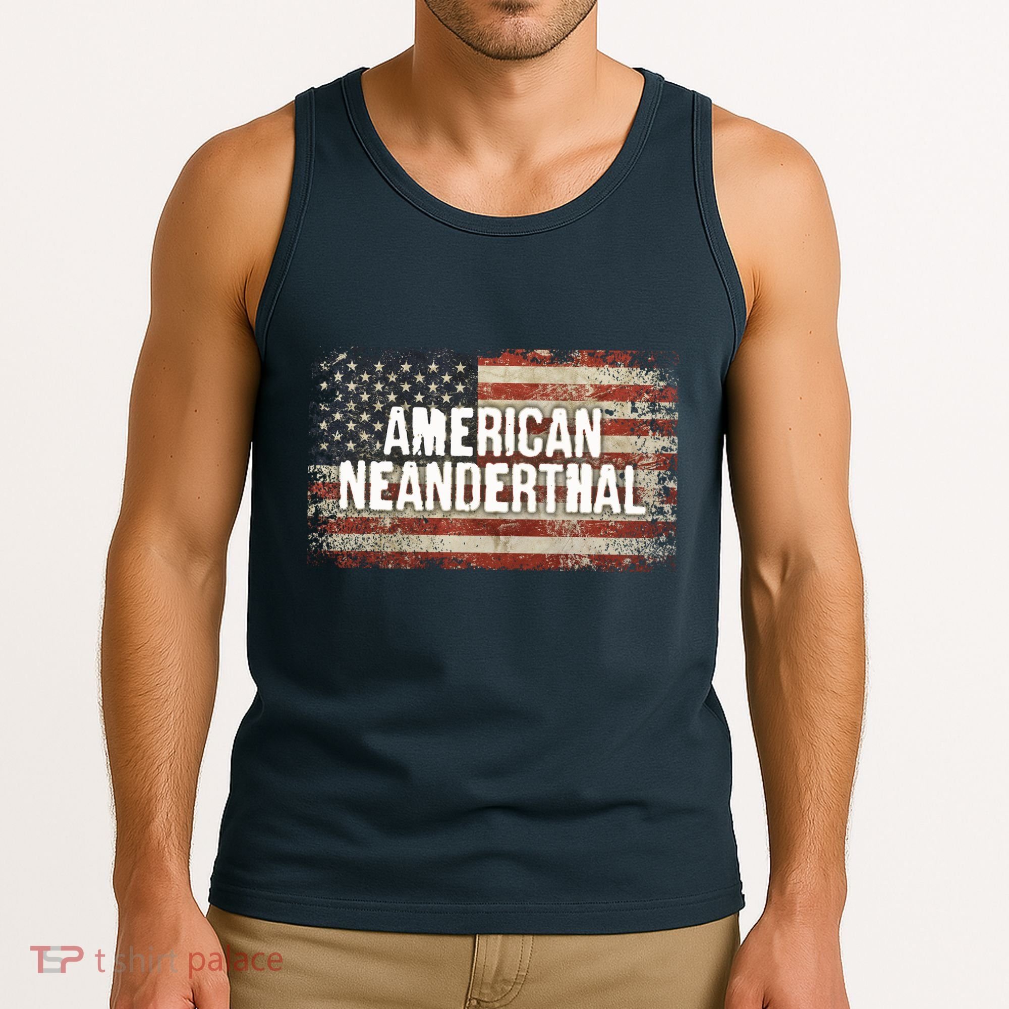 Distressed American Neanderthal Tank Top