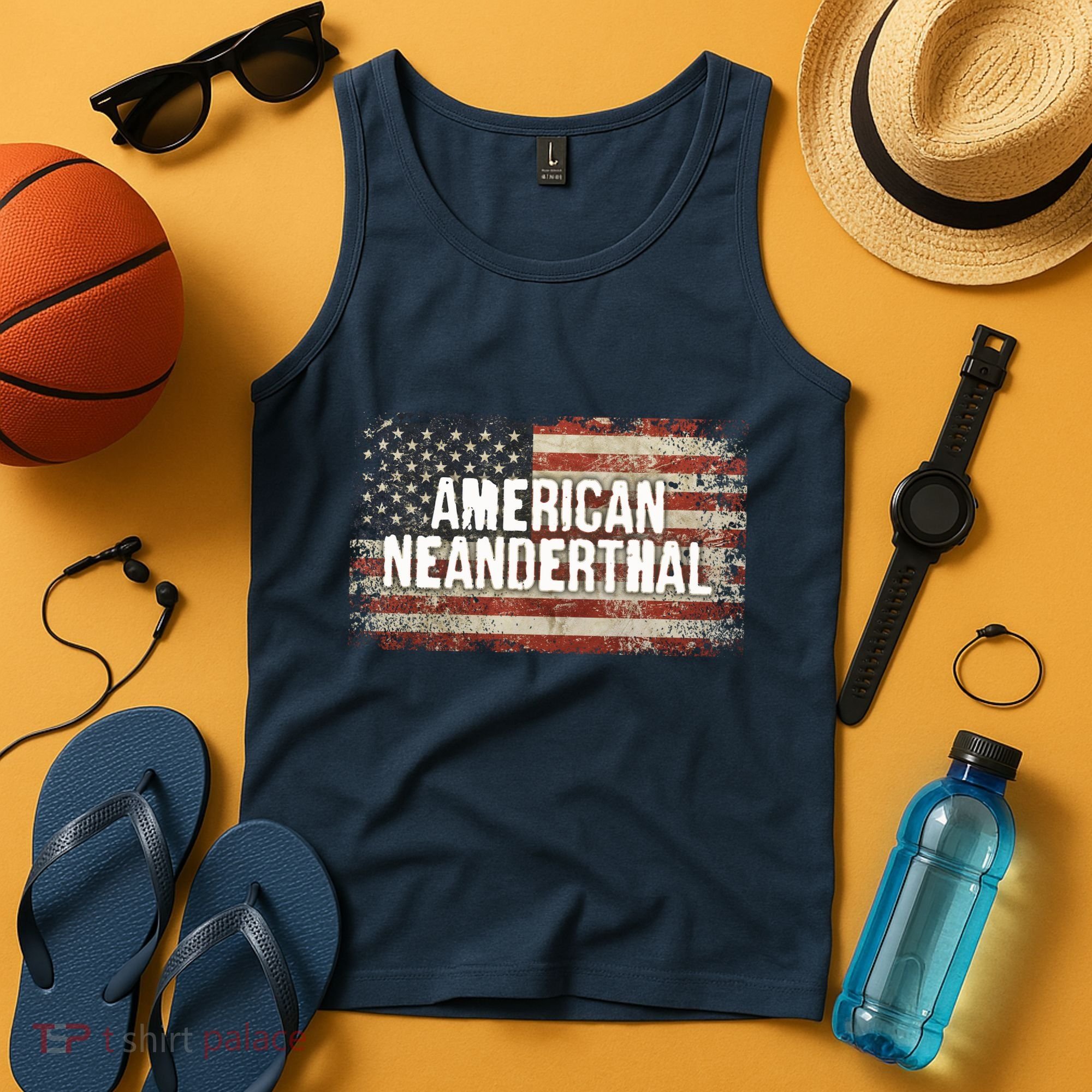 Distressed American Neanderthal Tank Top
