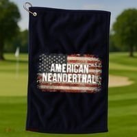Distressed American Neanderthal Golf Towel thumb 1