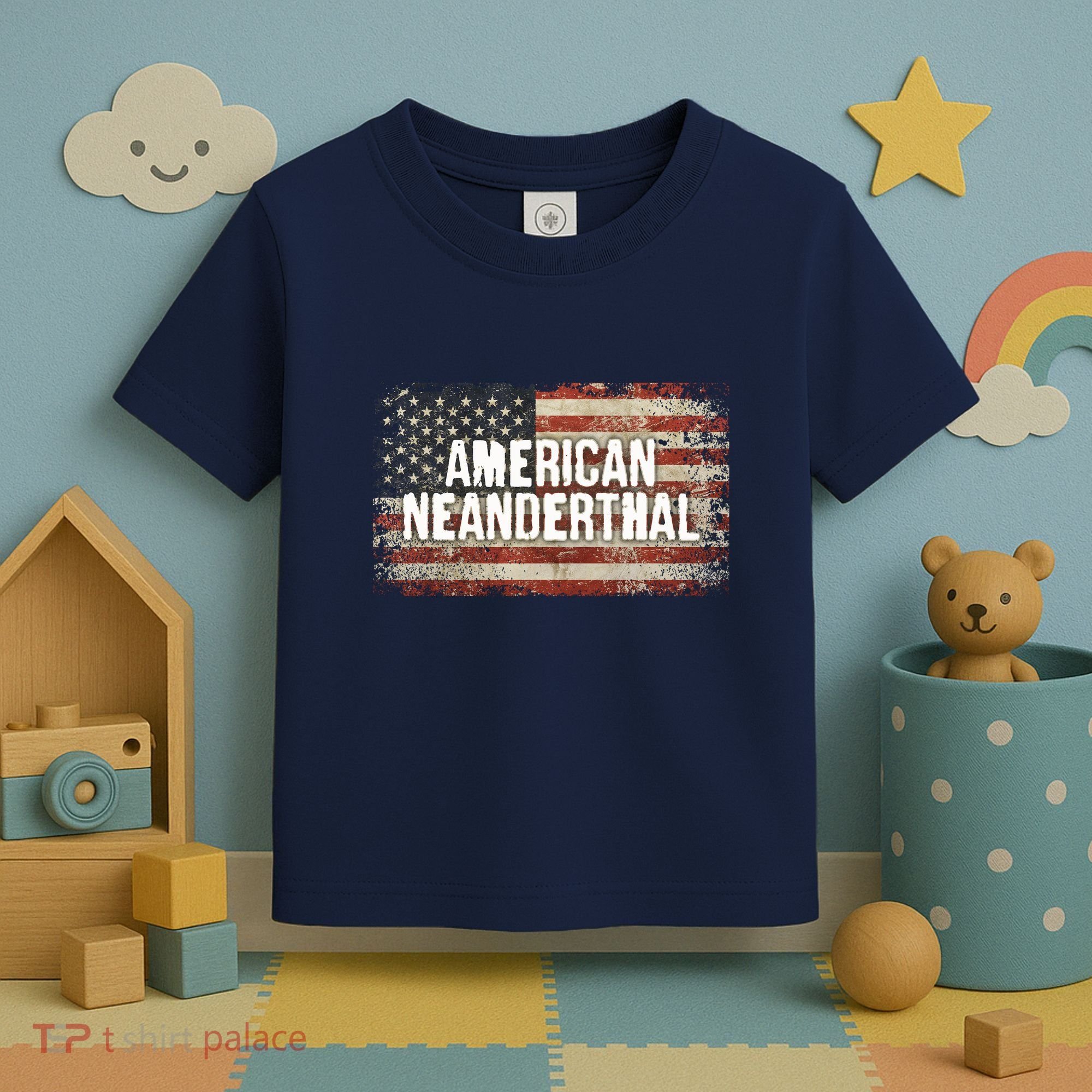 Distressed American Neanderthal Toddler T-Shirt