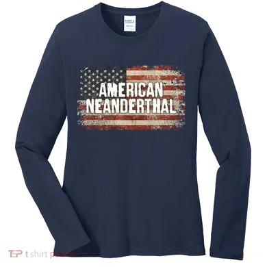 Distressed American Neanderthal Women's Long Sleeve Shirt