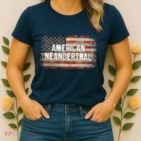 Distressed American Neanderthal Women's T-Shirt thumb 2