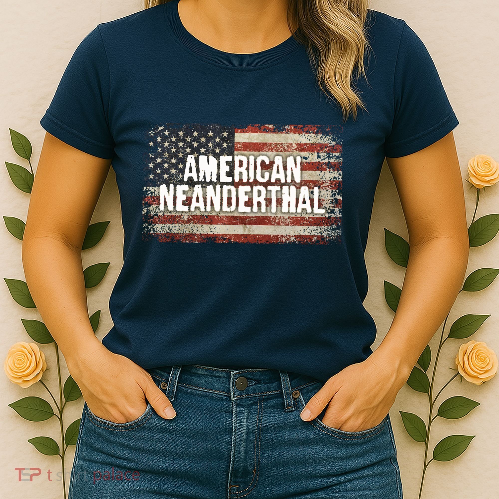 Distressed American Neanderthal Women's T-Shirt