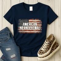 Distressed American Neanderthal Women's T-Shirt thumb 3