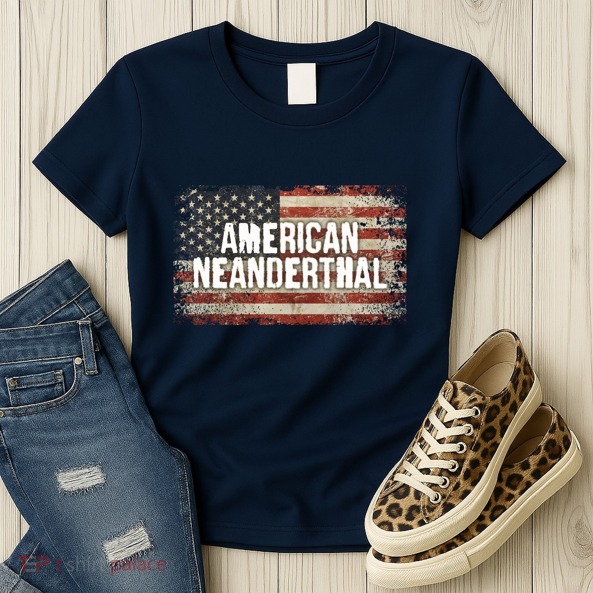 Distressed American Neanderthal Women's T-Shirt