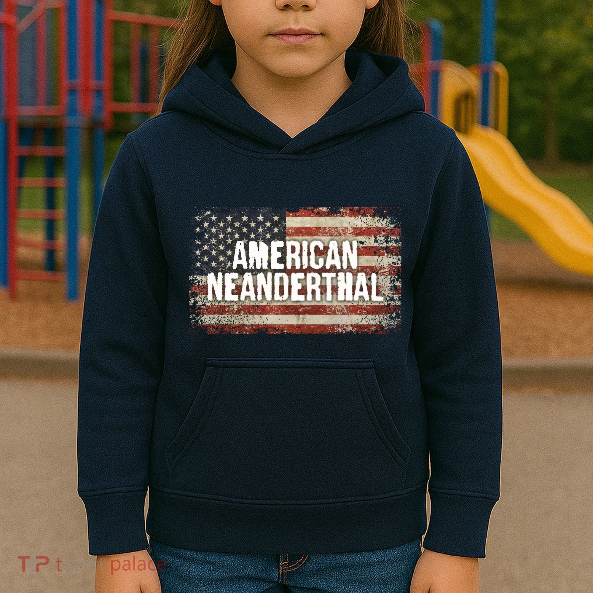 Distressed American Neanderthal Kids Hoodie