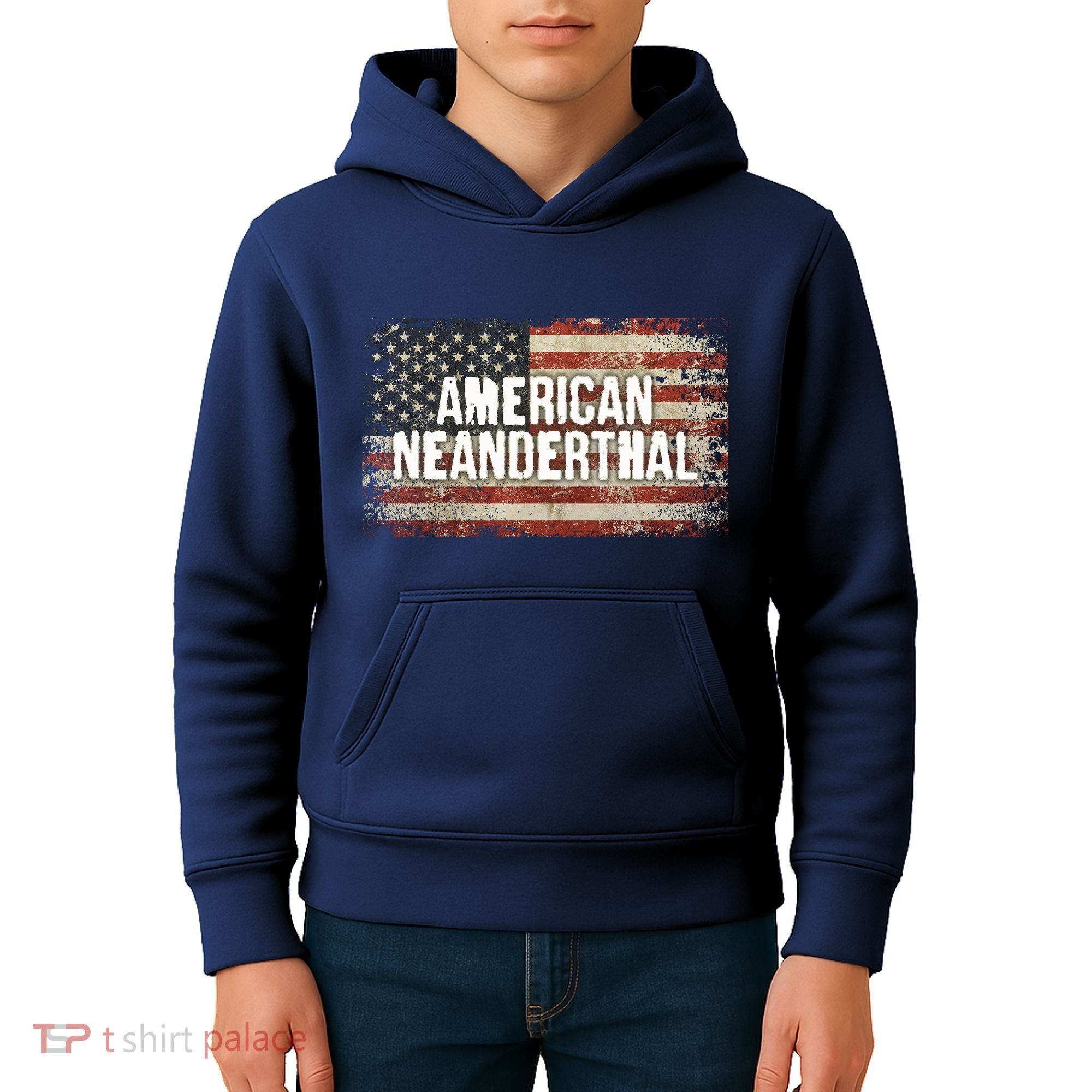 Distressed American Neanderthal Kids Hoodie