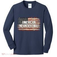 Distressed American Neanderthal Kids Long Sleeve Shirt thumb 0
