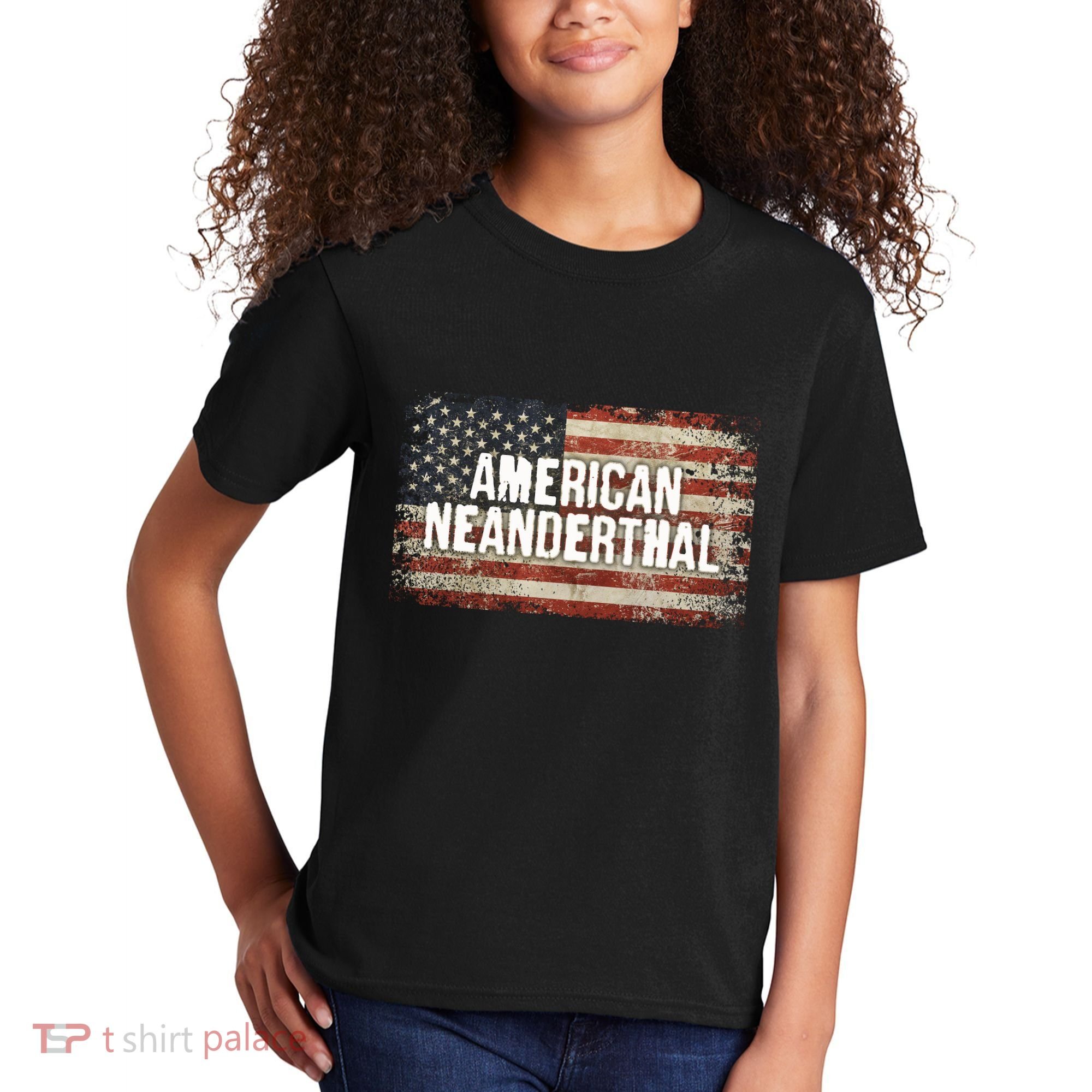 Distressed American Neanderthal Kids T-Shirt
