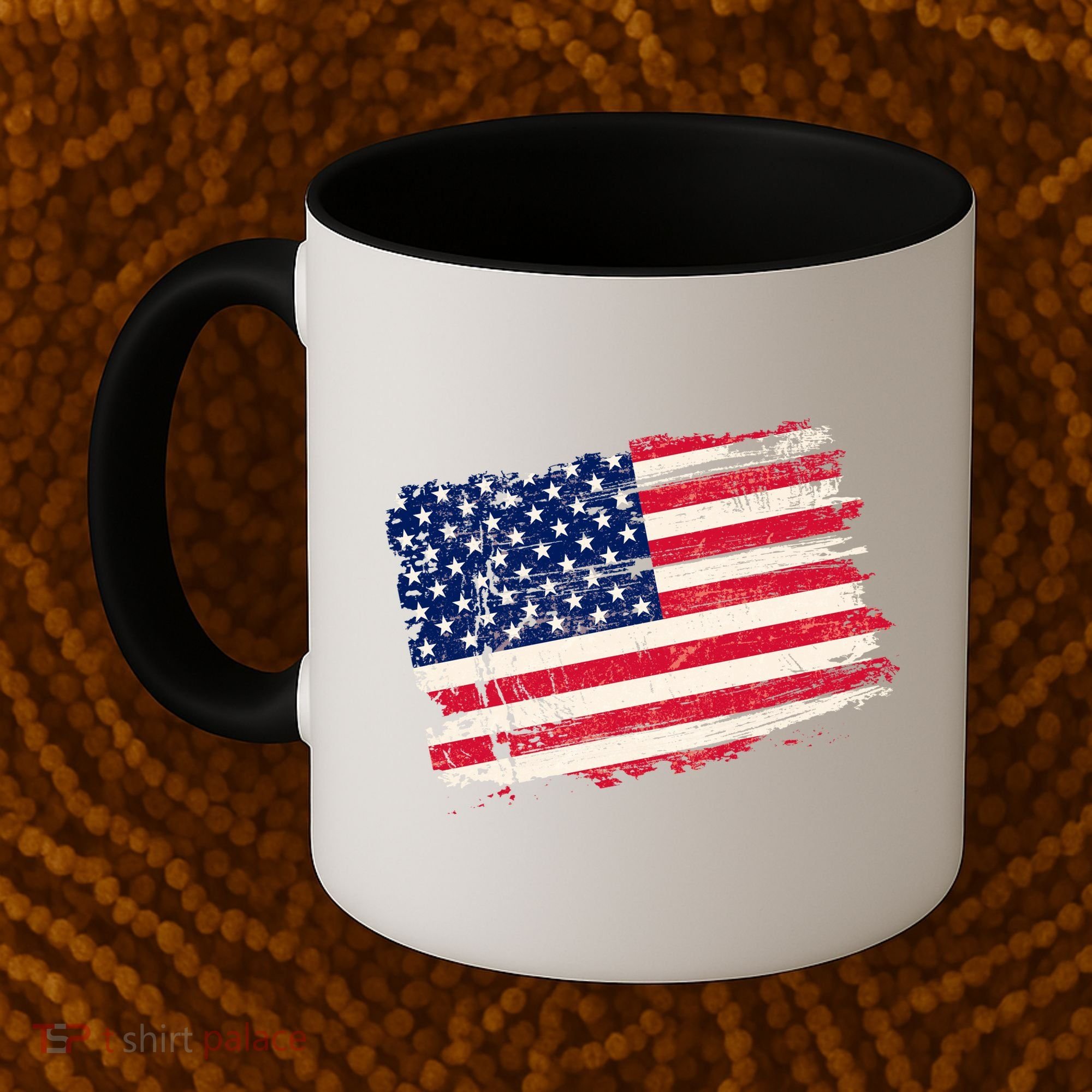Distressed American US Flag Coffee Mug