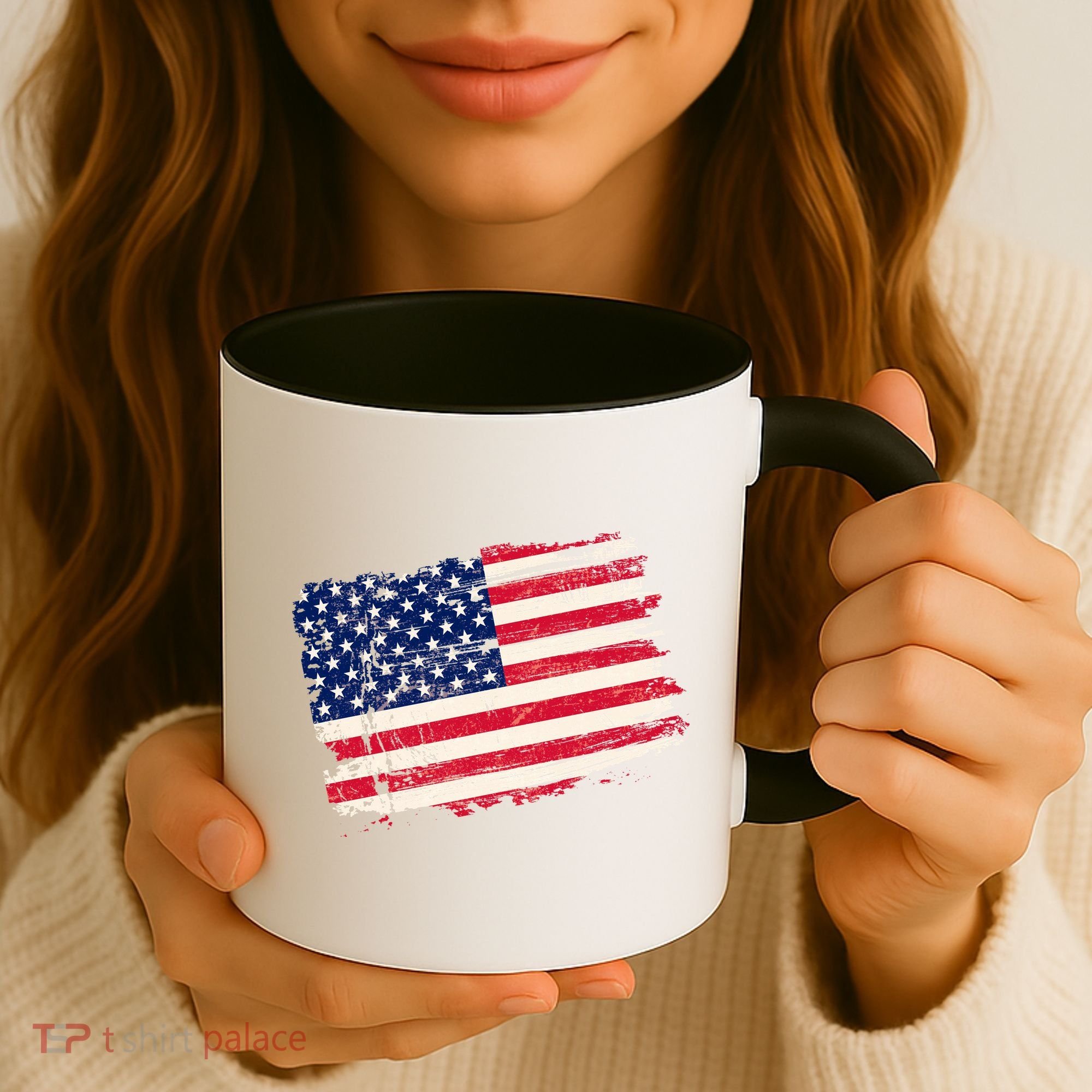 Distressed American US Flag Coffee Mug