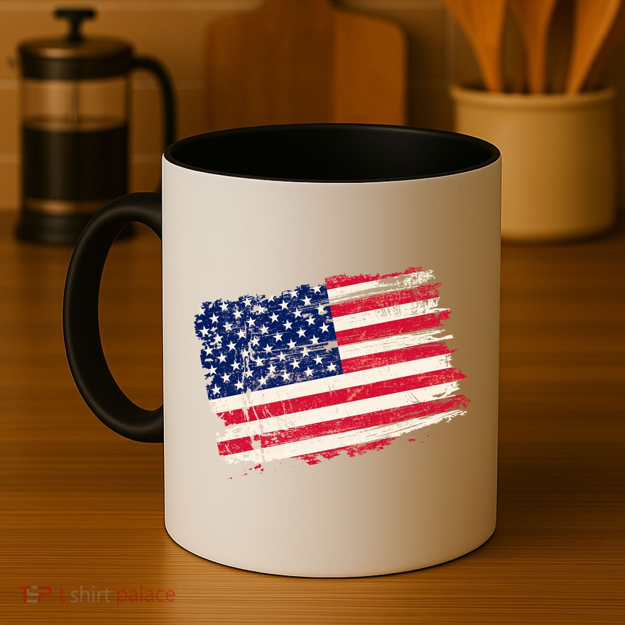 Distressed American US Flag Coffee Mug