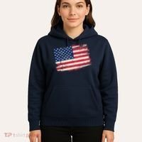 Distressed American US Flag Hoodie thumb 5