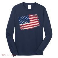 Distressed American US Flag Long Sleeve Shirt thumb 0