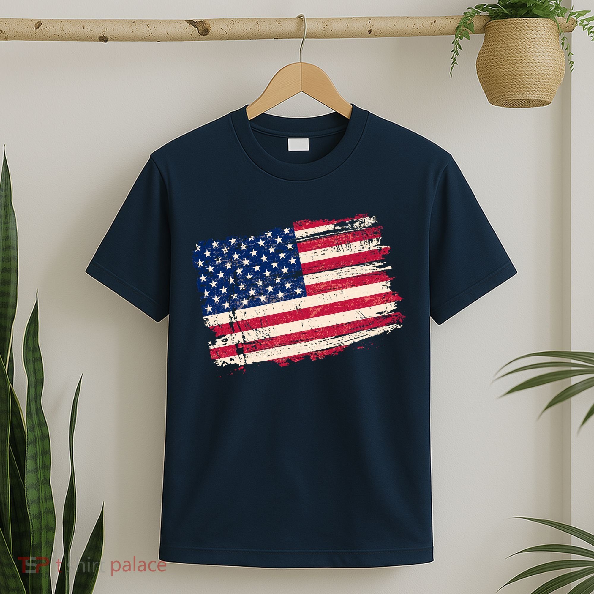 Distressed American US Flag T-Shirt