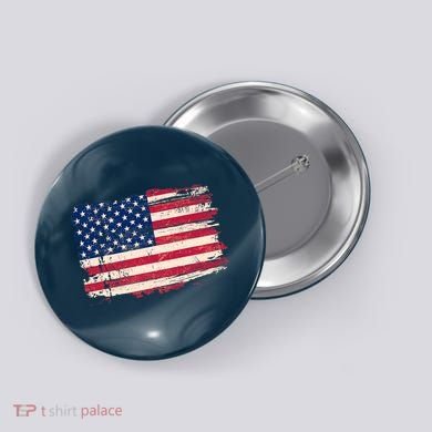 Distressed American US Flag Button