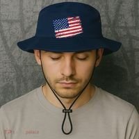 Distressed American US Flag Bucket Hat thumb 2