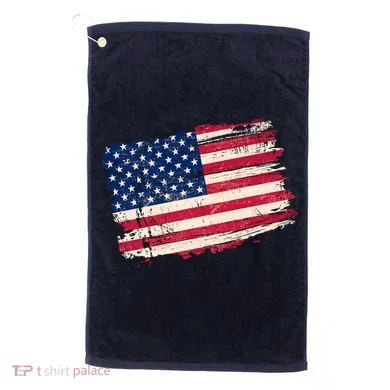 Distressed American US Flag Golf Towel