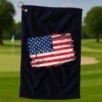 Distressed American US Flag Golf Towel thumb 1