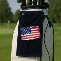 Distressed American US Flag Golf Towel thumb 2