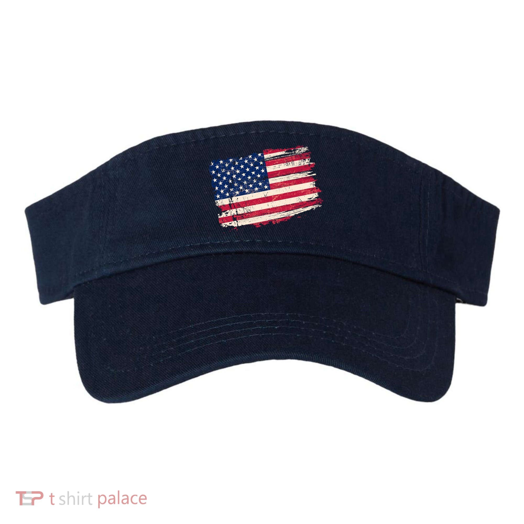 Distressed American US Flag Visor
