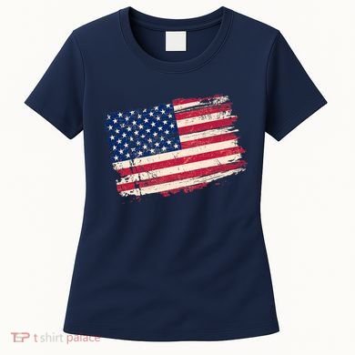Distressed American US Flag Women's T-Shirt