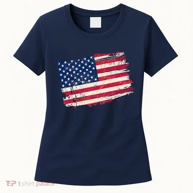 Distressed American US Flag Women's T-Shirt