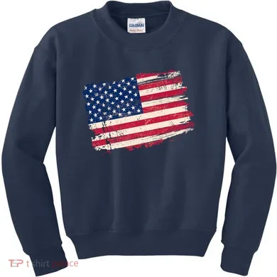 Distressed American US Flag Kids Sweatshirt