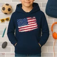 Distressed American US Flag Kids Hoodie thumb 2