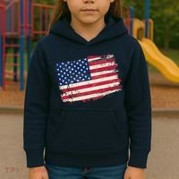 Distressed American US Flag Kids Hoodie thumb 3