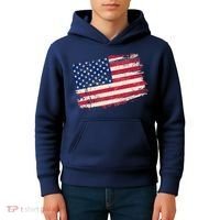 Distressed American US Flag Kids Hoodie thumb 4